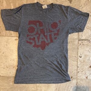 HOMAGE Ohio State Gray and Red Tee